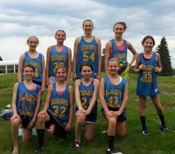 Pictured from left are, back row: Sydney Mercier, Maggie Larson, Page Brown, Faith Blethen, Glory Blethen; front tow: Madeline McLellan, Ashley Abbott, Hannah Gentry and Katie Larson. Courtesy of Brian Blethen