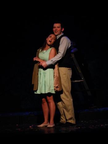 Devin Domeyer and Roger Reed as Louisa and Matt in “The Fantasticks.”