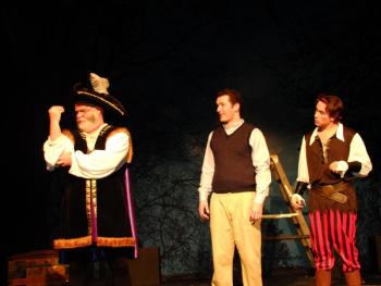 Joe McGrann, Roger Reed and Cole Domeyer in a scene from “The Fantasticks.”