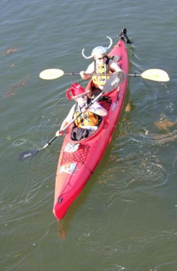 Rowgatta vikings Brooke and Haley Greenleaf prepare for departure. SUE MELLO/Boothbay Register 3 of 4 Next » « Prev Close