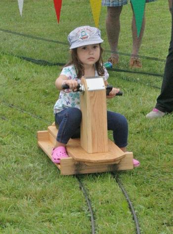 A young engineer propels a Krazy Kart. KEVIN BURNHAM/Boothbay Register