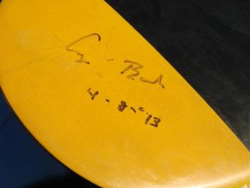 41st President George H.W. Bush signed this propeller on an Agenger earlier this year. SUSAN JOHNS/Wiscasset Newspaper