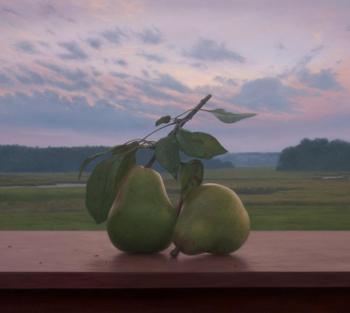 “Oriens Pira (detail),” oil, 16 by 28 inches by Sean Beavers.