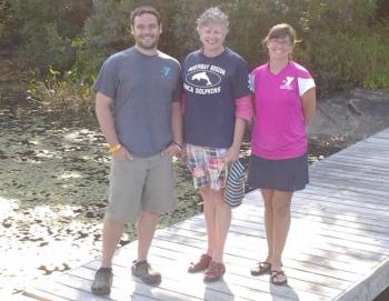  Assistant Coach Earl Brewer, Head Coach Nancy MacKinnon and Assistant Coach Sarah Currier. Courtesy of Meagan Hamblett