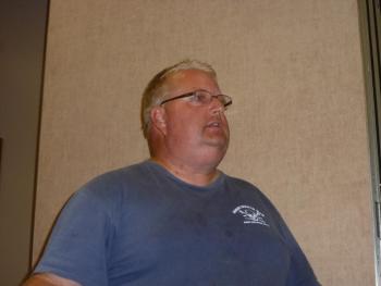 Frank Fassett speaks at the Boothbay Harbor selectmen’s meeting. KATRINA CLARK/Boothbay Register