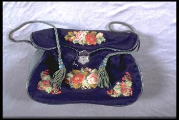 A hand-sewn handbag, circa 1880-1910, at Castle Tucker. Courtesy of Castle Tucker