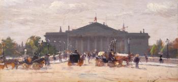 Anotole Eugene Hillairet (French, 1880-1928), “Le Pont de la Concorde, Paris,” oil on board.