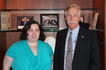 Danielle Lorrain and Sen. Angus King