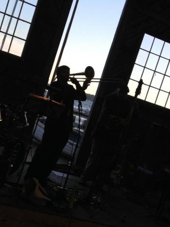 The sounds of the Sheepscot Jazz & Swing Company entertained party guest at Boothbay Harbor Shipyard on August 15. RYAN LEIGHTON/Staff Reporter