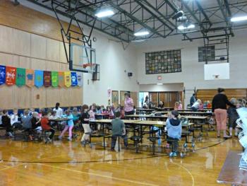 Second grade students chow down in the school lunchroom at Boothbay Region Elementary School. KATRINA CLARK/Boothbay Register Second grade students chow down in the school lunchroom at Boothbay Region Elementary School. KATRINA CLARK/Boothbay Register