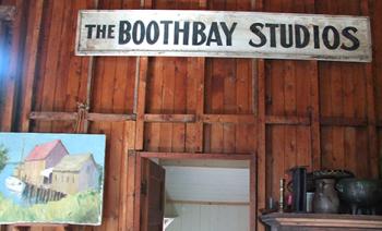 The original sign from Allen’s grandfathers Boothbay Harbor art studio. Courtesy of Rik Allen and Ann Gracie The original sign from Allen’s grandfathers Boothbay Harbor art studio. Courtesy of Rik Allen and Ann Gracie