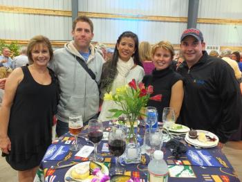 DEB POWERS, left, from Saco shared a table with Mark and Angela Feldser and Kira and Mike Pridham. SUZI THAYER/Boothbay Register