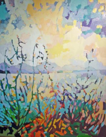 “View to Mt. Desert from the Marsh,” oil, 54 x 44 inches, Henry Isaacs  
