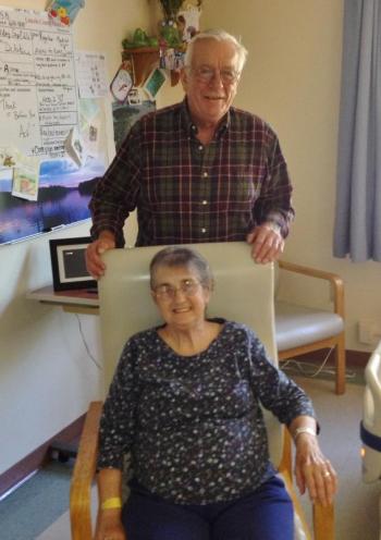 John (Jolly) Arsenault and his wife, Laura, one of the last patients in St. Andrews Hospital. JOE GELARDEN/Boothbay Register