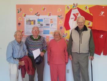  Congratulations to, from left, Dr. Ed Gibson, George Whitten, Maxine Tourtillotte and Ted Heidenreich. Courtesy of Meagan Hamblett