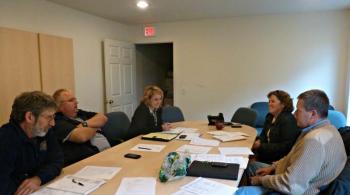 Members of the walkability steering committee. From left, Jason Sheckley, Frank Fassett, Catherine Fossett, Jane Lafleur and Michael Tomko. Not pictured but in attendance, Denise Griffin. KATRINA CLARK/Boothbay Register