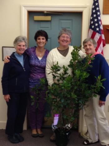 At the District Nursing Association annual meeting are, from left, Leigh Sherrill, current president, Cally Aldrich, district nurse, Bonnie Lewis, retiring board member, and Carol Ostermann, treasurer. Courtesy of Cally Aldrich 