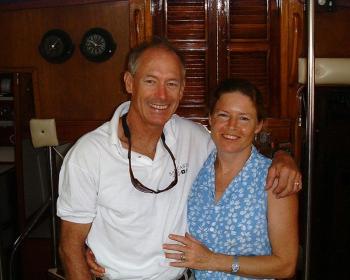 Captain Rik Allen and cook Ann Gracie aboard the the couple’s sailboat, Sandcastle. Captain Rik Allen and cook Ann Gracie aboard the the couple’s sailboat, Sandcastle.