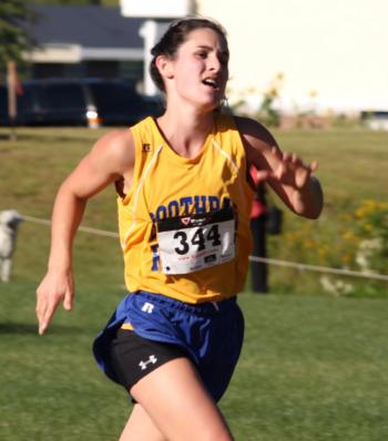 Sophia Thayer broke her personal record and the BRHS girls record on Saturday with a 20:00 finish. SUE MELLO/Boothbay Register