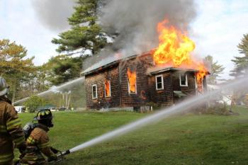 Controlled burn, Wiscasset Road, Boothbay, October 13, 2013
