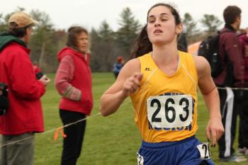 Sophia Thayer finished first for BRHS and third overall at 21:16. SUE MELLO/Boothbay Register