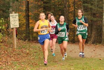 Hannah Morley finished third for BRHS and 14th overall at 22:41. SUE MELLO/Boothbay Register
