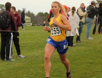 Morgan Crocker finished second for BRHS and 13th overall at 22:34. SUE MELLO/Boothbay Register