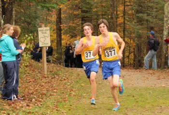 By about midway, Scully and Paolillo had pulled ahead and Campbell and Hasch, pictured here, were running neck and neck. SUE MELLO/Boothbay Register