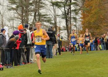 With a hint of a smile, Scully is the first Seahawk to cross the finish lined in sixth place at 17:51. SUE MELLO/Boothbay Register