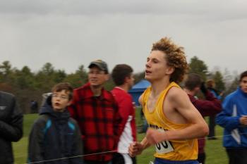 Paolillo cruises in second for BRHS, ninth overall at 17:57. SUE MELLO/Boothbay Register