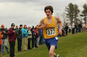 With each passing week, Hasch gets stronger, moving up to third for BRHS, and tenth overall at 18:17. SUE MELLO/Boothbay Register