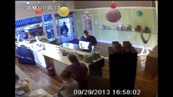 Boothbay Harbor Police Department is seeking the identity of this man, whose photo was taken by security cameras at Coastal Maine Popcorn Company at 4:58 p.m. on September 29. Courtesy of Julie Roberts