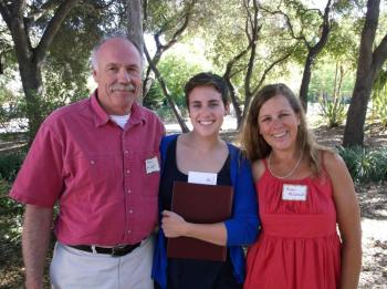 Anna McConnell with her parents, Mike and Karen McConnell. Courtesy of Mike McConnell