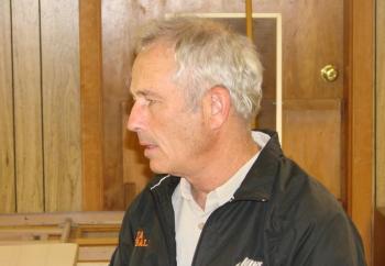 Mick Rogers of the Maine Bureau of Parks and Lands speaks at the October 21 Edgecomb selectmen’s meeting. SUSAN JOHNS/Wiscasset Newspaper