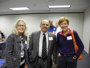 Campaign Chairman Vin DiCara with two former United Way Campaign Chairs, Sandy Morrell Rooney, left, and Dodie Jones, right, at the Update Breakfast. Courtesy of Barbara Reinertsen 