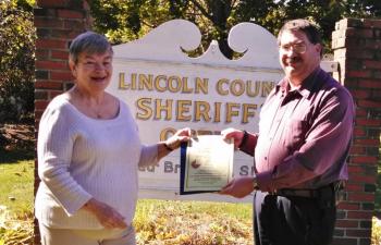 Debbie Mullen, president of Lincoln County TRIAD, with Detective Robert McFetridge, Lincoln County Domestic Violence Investigator for the Lincoln County Sheriff's Office and member of TRIAD. Both will be attending the Senior Appreciation Day. Courtesy of Athena Taylor 