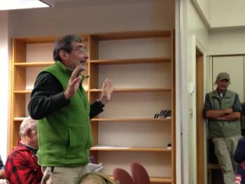 Fred Kaplan explains why he disapproves of the TIF district. RYAN LEIGHTON/Boothbay Register