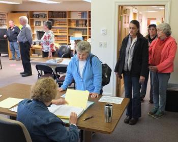 Voting day. The busiest day of the year. RYAN LEIGHTON/Boothbay Register 