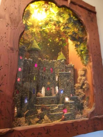 An extremely detailed diorama of castle in the wall. RYAN LEIGHTON/Boothbay Register