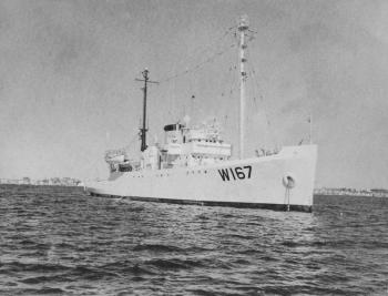 The United States Coast Guard Cutter Acushnet. Rusty Court served on board for the 210-foot towing vessel for 3 years. Courtesy of Rusty Court