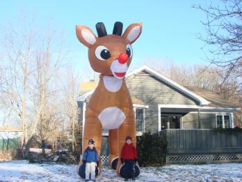Sam and Luca Bowden Boothbay Harbor Rudolp the Red-Nosed Reindeer