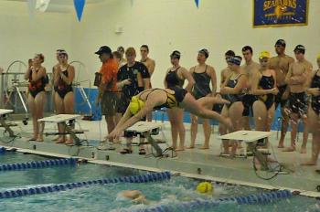 The Boothbay Region High School Seahawks girls’ relay team. KATRINA CLARK/Boothbay Register