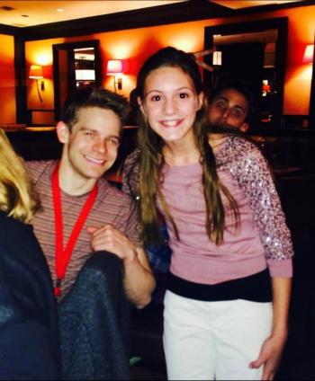 Helen Hamblett's dreams come true when she meets the Broadway actor Andrew Keenen-Bolger from Disney's “Newsies.” Courtesy of Emily Mirabile