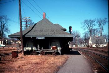 Freeport Station in its original location in Freeport, Maine. All photos courtesy of Boothbay Railway Village