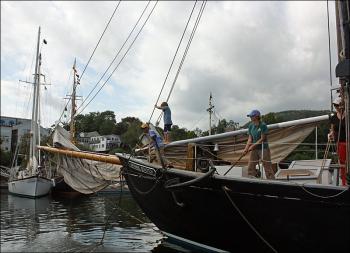 In the fall of 2013, the “Nathaniel Bowditch” was one of many schooners to participate in the annual Camden Windjammer Festival in Camden Harbor. (Photo by Holly S. Edwards)