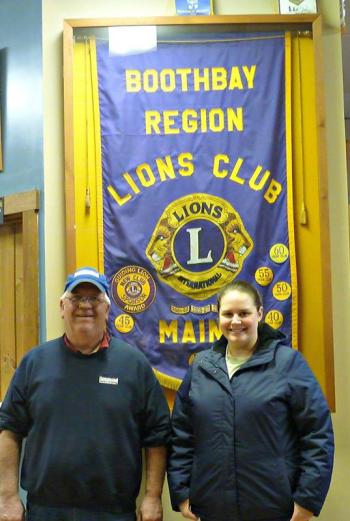 Tom Nickerson, left, and Jenn Hyson, right, standing in the Lions Clubhouse. The Boothbay Region Lions began in 1953, and the clubhouse was purchased in 1960. KATRINA CLARK/Boothbay Register