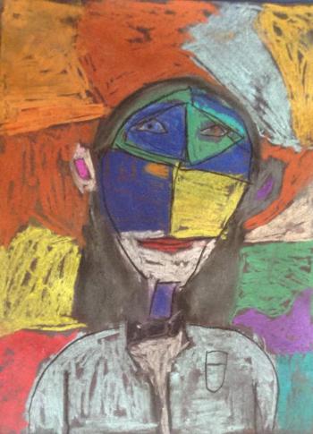 Jackson Lorrain's chalk pastel, "Picasso Portrait," was selected for the Youth Art Show at the Portland Museum of Art. He is a third grade student at Boothbay Region Elementary School. Courtesy of Portland Museum of Art Jackson Lorrain Boothbay ME