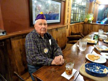 Harry Pinkham of the Lions Club enjoying a root beer. KATRINA CLARK/Boothbay Register