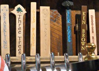 The taps at the Watershed Tavern bar. KATRINA CLARK/Boothbay Register