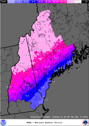 Photo of NWS storm map